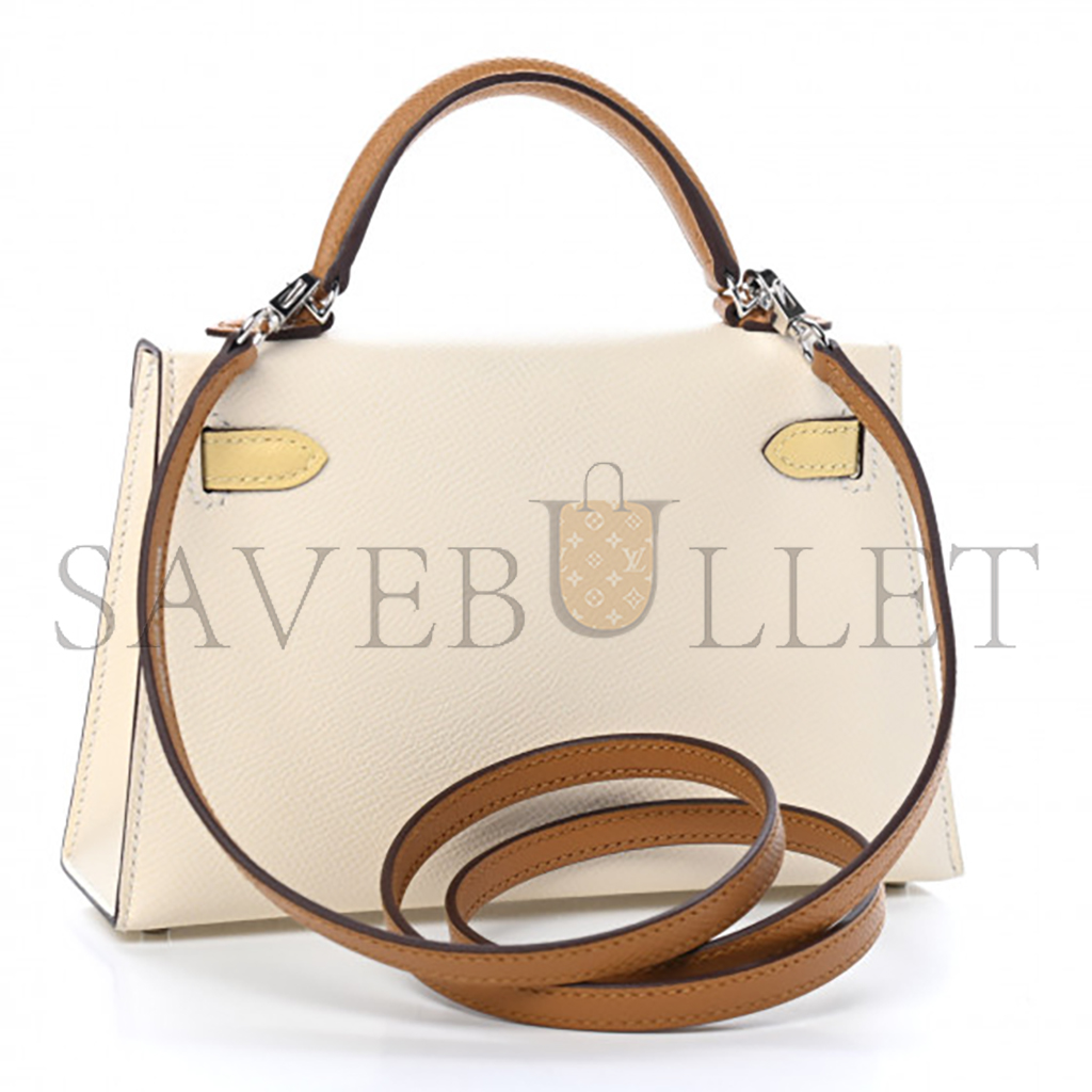 H**mes epsom mini kelly ii nata jaune poussin sesame (19*12*5.5cm)